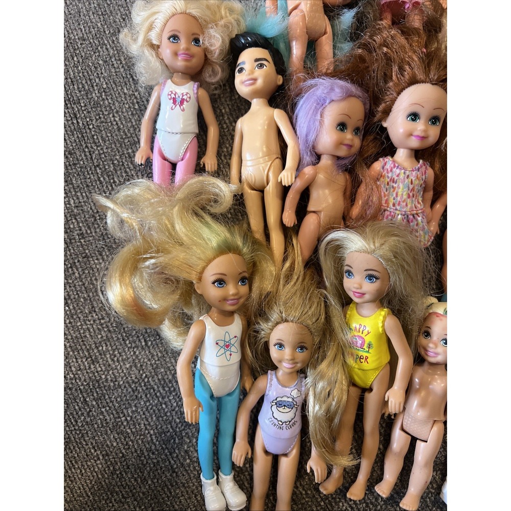 BARBIE Kelly dolls lot 18 Boys Mermaid Plastic Hair - Picture 2 of 7